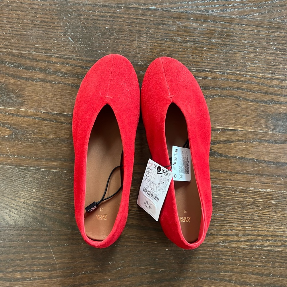 New Zara Women's Red Flats